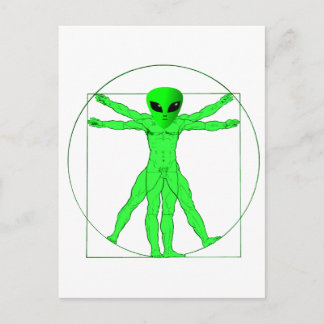 Vitruvian Alien Postkarte
