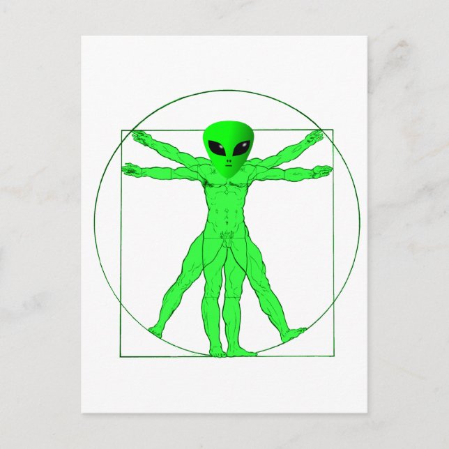 Vitruvian Alien Postkarte (Vorderseite)