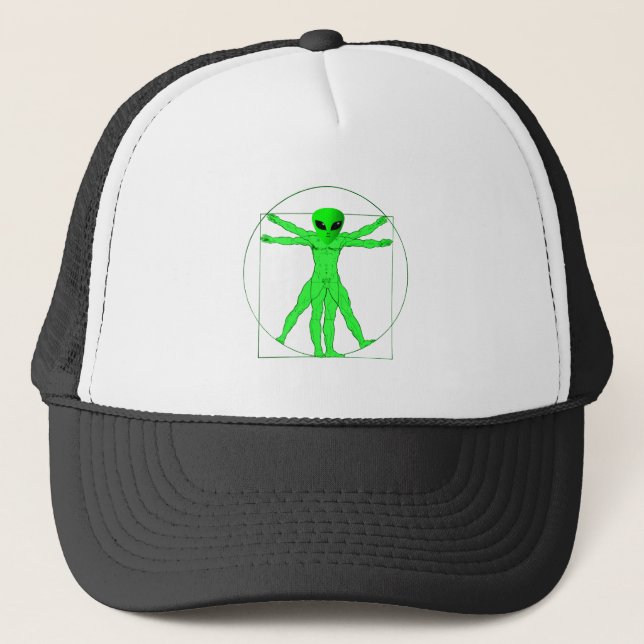 Vitruvian alien truckerkappe (Vorderseite)
