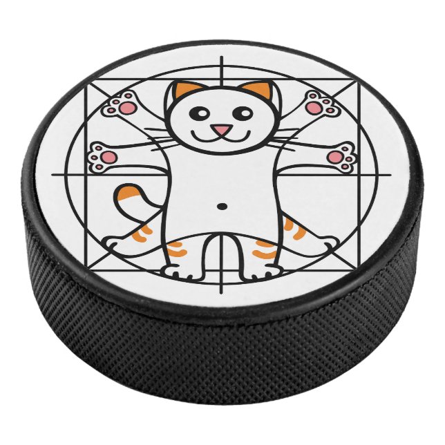 Vitruvian Cat Eishockey Puck (3/4)