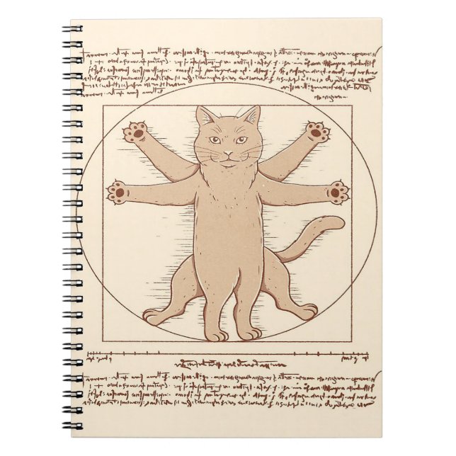 Vitruvian Cat |Niedliche Katzengestaltung Notizblock (Vorderseite)