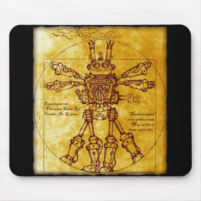Vitruvian Dampf-Bot Mousepad (Vorne)
