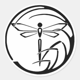 Vitruvian Dragonfly Runder Aufkleber