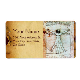 VITRUVIAN MAN , antikes braunes Pergament