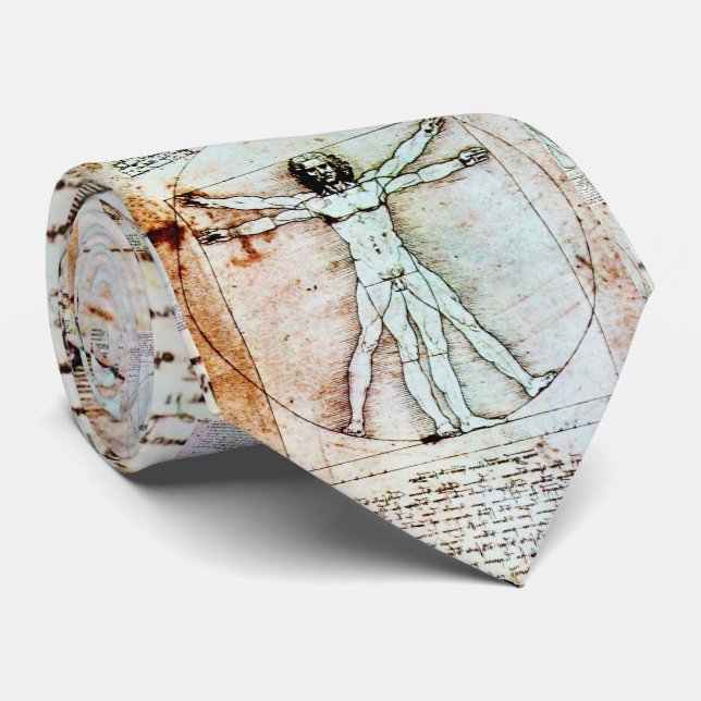 VITRUVIAN MAN , antikes braunes Pergament Krawatte (Gerollt)