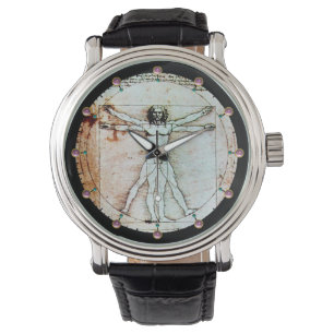 VITRUVIAN MAN Antique Perchment Armbanduhr
