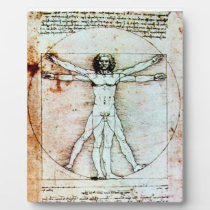 VITRUVIAN MAN Antique Perchment Fotoplatte