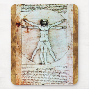 VITRUVIAN MAN Antique Perchment Mousepad
