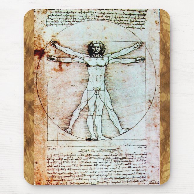 VITRUVIAN MAN Antique Perchment Mousepad (Vorne)