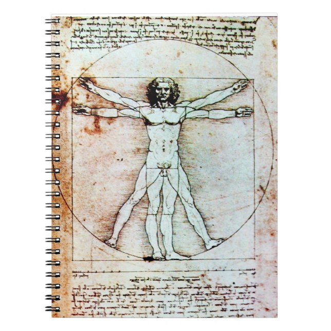 VITRUVIAN MAN Antique Perchment Notizblock (Vorderseite)