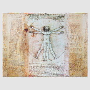 VITRUVIAN MAN Antique Perchment Seidenpapier