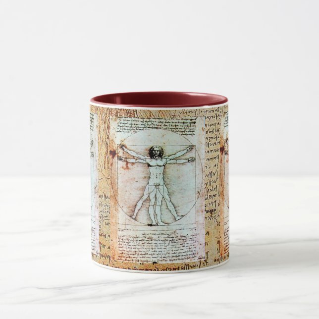 VITRUVIAN MAN Antique Perchment Tasse (Zentrum)