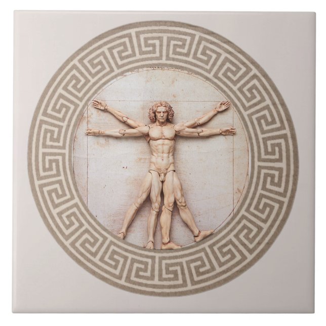 Vitruvian Man by Da Vinci Neutral Architectural Fliese (Vorderseite)