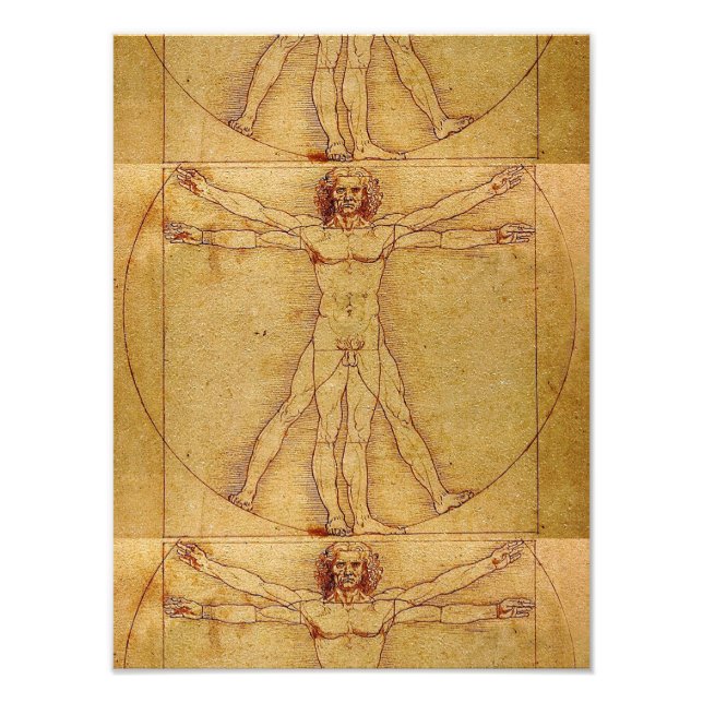 Vitruvian Man By Leonardo Da Vinci Fotodruck (Vorne)