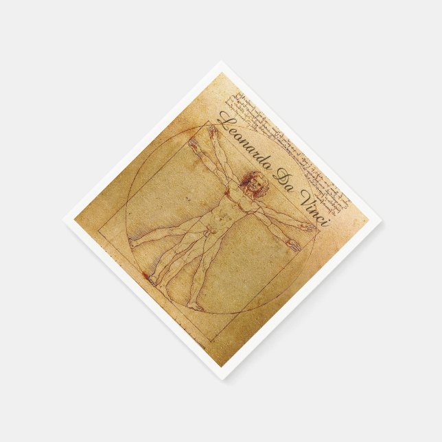 Vitruvian Man By Leonardo Da Vinci Serviette (Ecke)