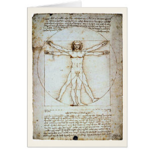 Vitruvian Man, c 1490, Leonardo da Vinci Card