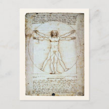 Vitruvian Man, c 1490, Leonardo da Vinci Postcard