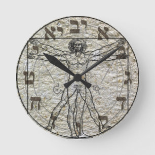 Vitruvian Man Da Vinci Wall Clock Runde Wanduhr