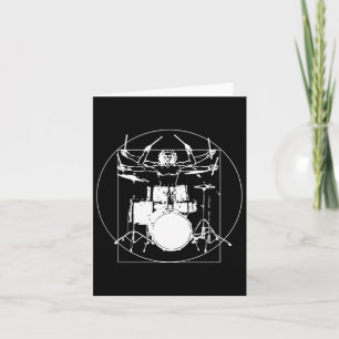 Vitruvian Man Drummer Sticker Karte