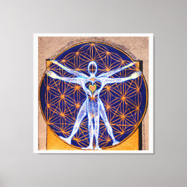 Vitruvian Man, Flower of Life, Squaring Circle Leinwanddruck