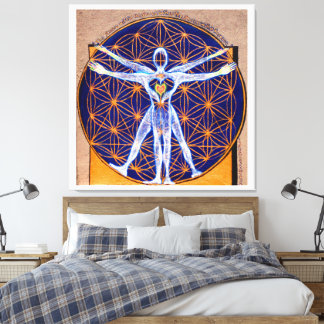 Vitruvian Man, Flower of Life, Squaring Circle Leinwanddruck