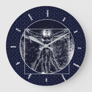 Vitruvian Man Große Wanduhr