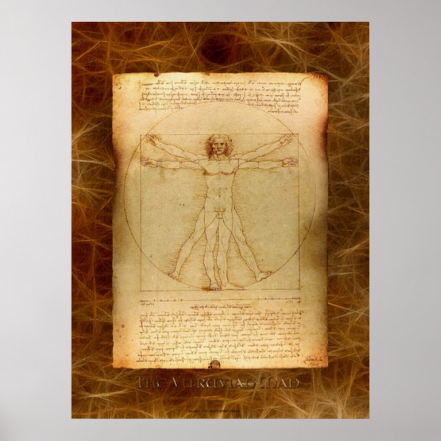 VITRUVIAN MAN Leonardo Da Vinci Art Poster (Vorne)