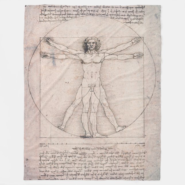 Vitruvian Man, Leonardo da Vinci Fleecedecke (Vorderseite)