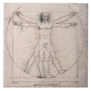 Vitruvian Man, Leonardo da Vinci Fliese