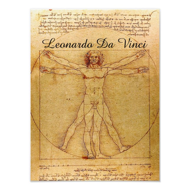 Vitruvian Man-Leonardo Da Vinci Fotodruck (Vorne)