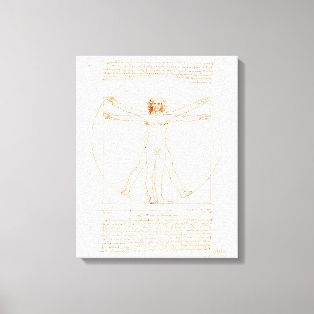 Vitruvian Man | Leonardo da Vinci | Leinwanddruck (Vorderseite)