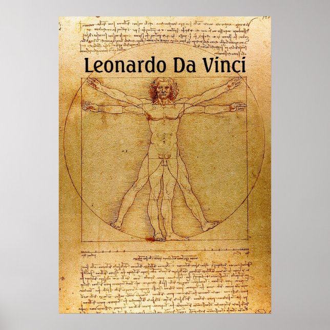 Vitruvian Man-Leonardo Da Vinci Poster (Vorne)
