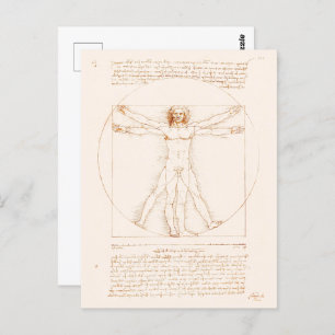 Vitruvian Man   Leonardo da Vinci   Postkarte