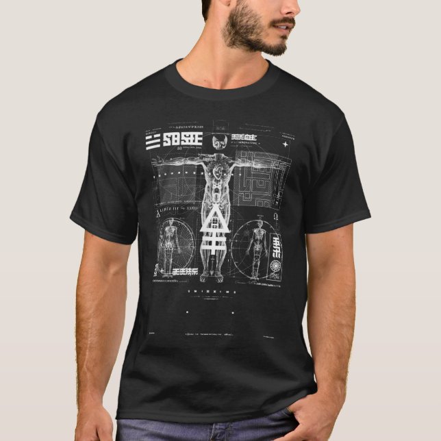 Vitruvian Man - Okkulte Heilige Geometrie - Alchem T-Shirt (Vorderseite)