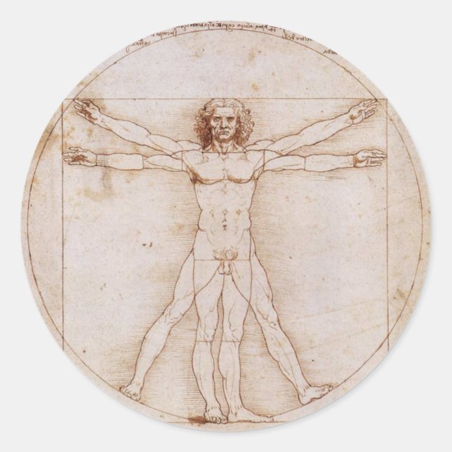 Vitruvian Man Runder Aufkleber (Vorderseite)