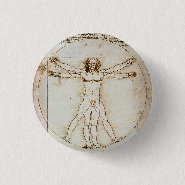 Vitruvian Man Tiny Button (Vorderseite)
