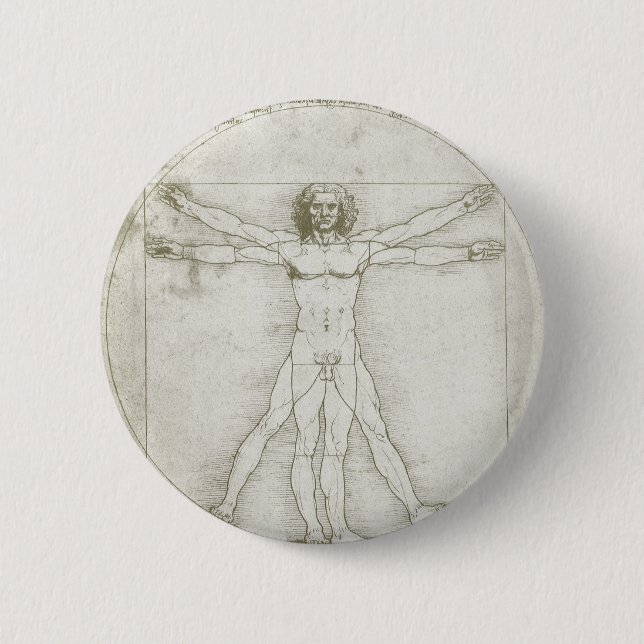 Vitruvian Man von Leonardo da Vinci Button (Vorderseite)