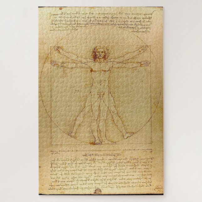 Vitruvian Man von Leonardo da Vinci (c. 1490) Puzzle (Vertikal)