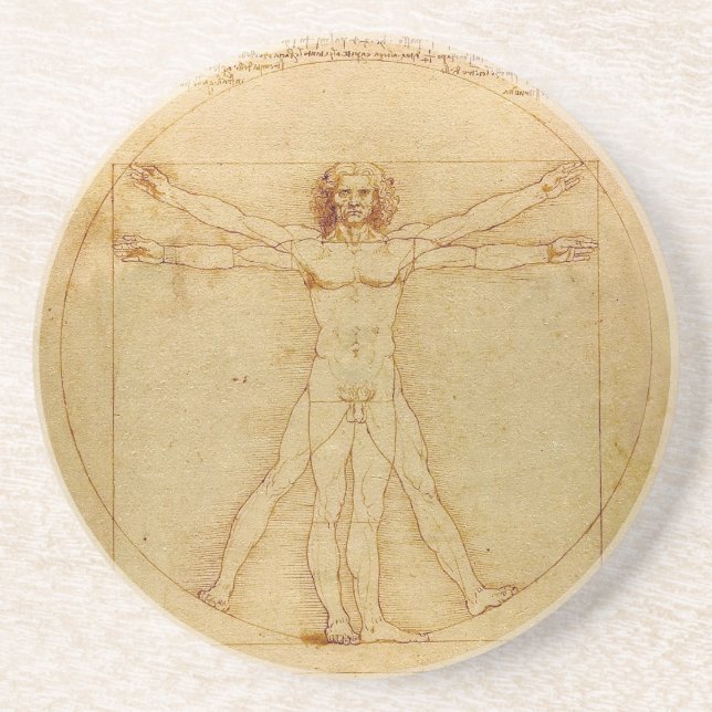Vitruvian Man von Leonardo da Vinci Getränkeuntersetzer (Vorne)