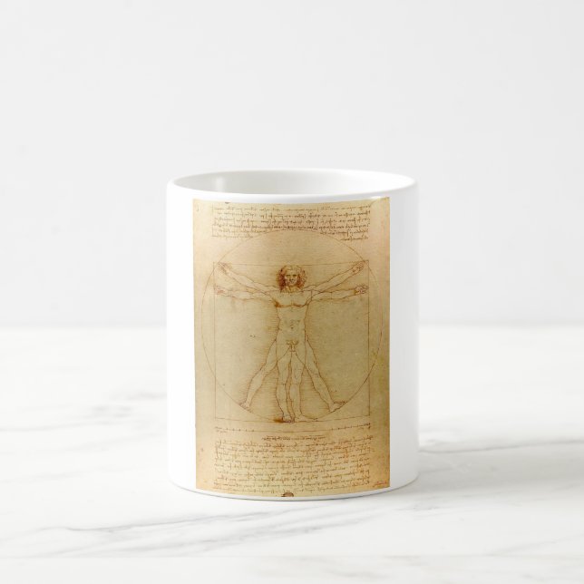 Vitruvian Man von Leonardo Da Vinci Kaffeetasse (Mittel)