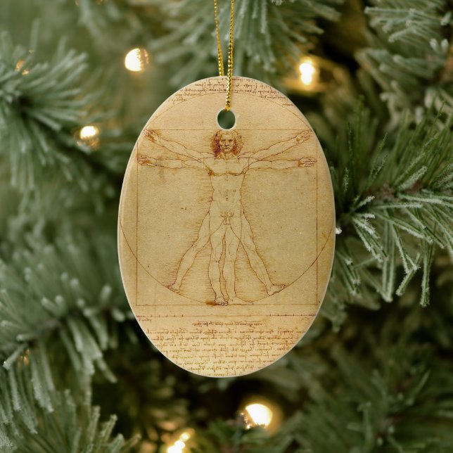 Vitruvian Man von Leonardo Da Vinci Keramik Ornament (Baum)