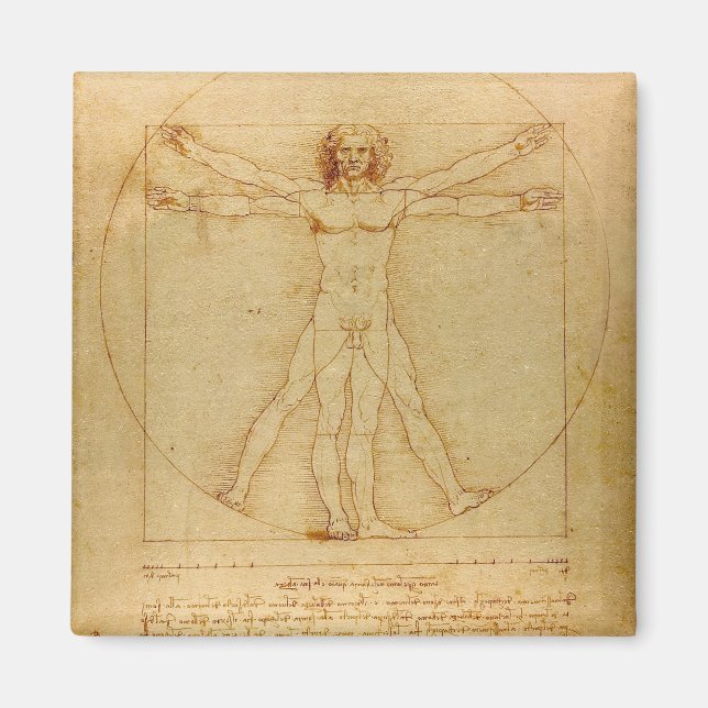 Vitruvian Man von Leonardo Da Vinci Magnet (Vorne)