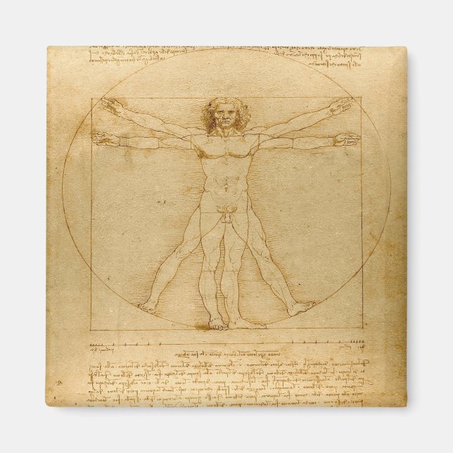 Vitruvian Man von Leonardo da Vinci Magnet (Vorne)