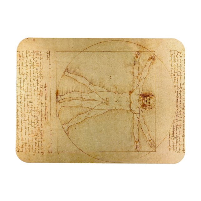 Vitruvian Man von Leonardo Da Vinci Magnet (Horizontal)