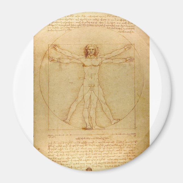 Vitruvian Man von Leonardo da Vinci Magnet (Vorne)