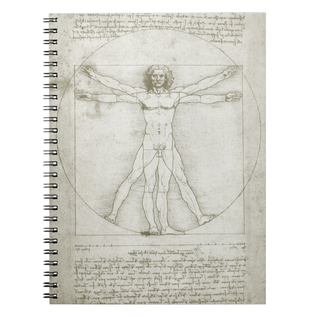 Vitruvian Man von Leonardo da Vinci Notizblock (Vorderseite)