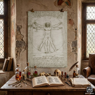 Vitruvian Man von Leonardo da Vinci Poster