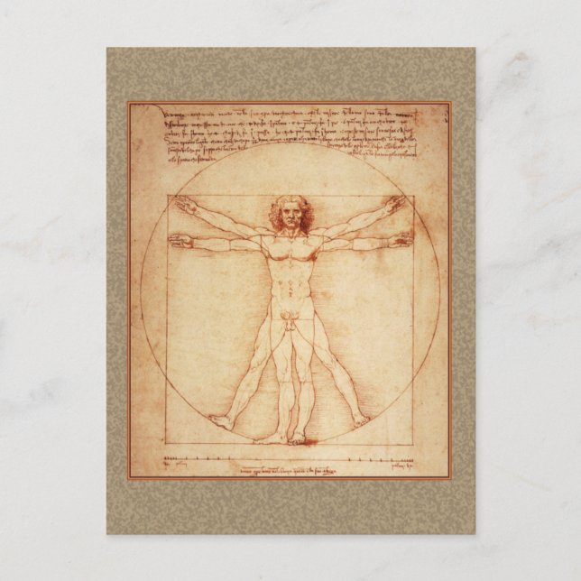 Vitruvian Man von Leonardo da Vinci Postkarte (Vorderseite)