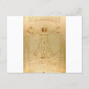 Vitruvian Man von Leonardo da Vinci Postkarte
