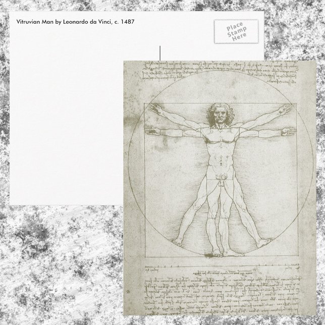 Vitruvian Man von Leonardo da Vinci Postkarte (Von Creator hochgeladen)